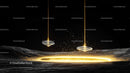 Futuristic Golden Light on Dark Surface