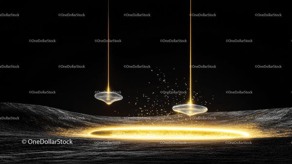 Futuristic Golden Light on Dark Surface
