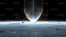 Futuristic Cosmic Light Burst on Lunar Surface