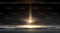 Golden Spark and Light Effect in Dark Minimalistic Space