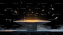 Futuristic Levitation of Glowing Particles and Stones
