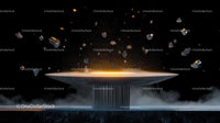 Futuristic Levitation of Glowing Particles and Stones