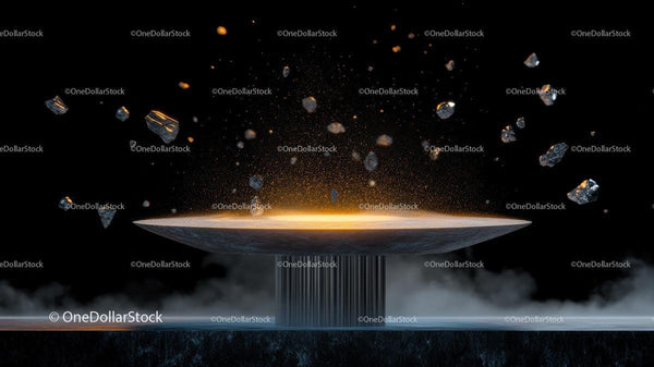 Futuristic Levitation of Glowing Particles and Stones