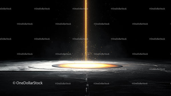 Futuristic Glowing Laser Beam in Dark Sci-Fi Scene