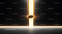 Floating Rock in Glowing Energy Burst