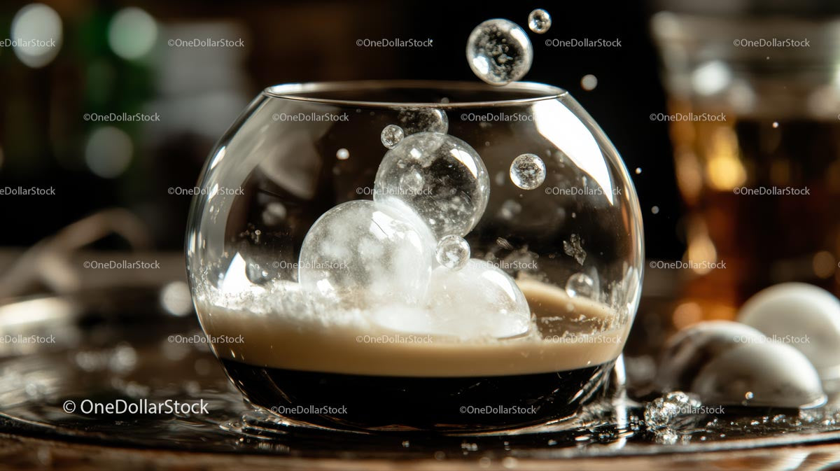 Whiskey on the Rocks z pływającymi kostkami lodu
