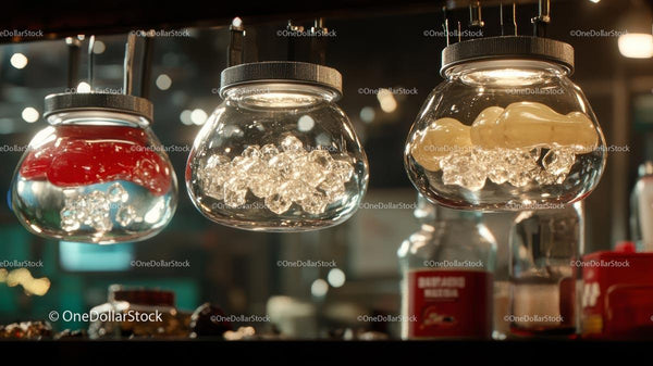 Contemporary Glass Jar Pendant Lighting in Warm Ambiance