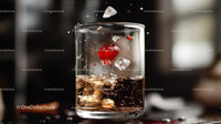 Refreshing Soda Splash with Ice and Cherry