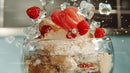 Delicious Raspberry Ice Cream with Ice Cubes