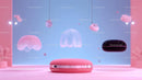 Futuristic Scene with Levitating Objects and Pastel Tones