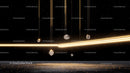 Floating Rocks with Glowing Light Strings in Cosmic Scene