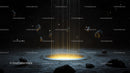 Futuristic Glowing Portal in Outer Space with Asteroids
