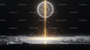 Glowing Energy Sphere with Radiant Beam in Cosmic Scenery