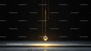 Golden Pendulum Hanging in Dark Minimalist Setting