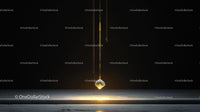Golden Pendulum Hanging in Dark Minimalist Setting