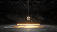 Futuristic Glowing Sphere in Dark Ambient Setting