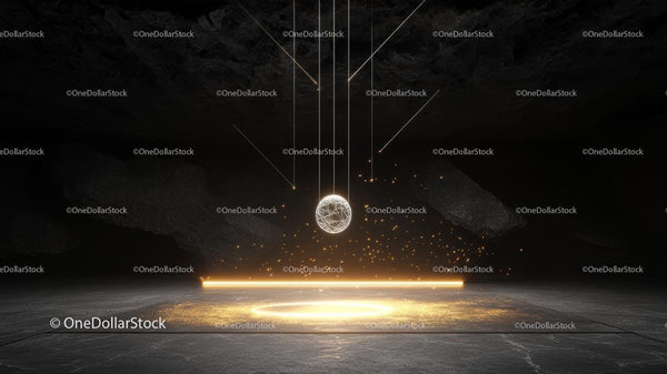 Futuristic Glowing Sphere in Dark Ambient Setting