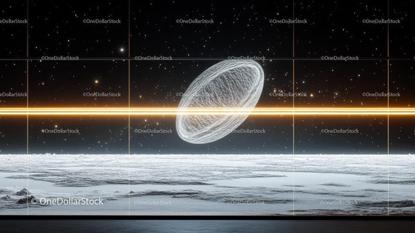 Surreal Cosmic Landscape with Glowing Light Beam