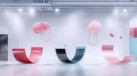 Contemporary Abstract Art Installation in Minimalist Space