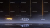 Floating Crystals with Golden Threads in Night Sky
