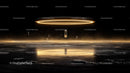Futuristic Abstract with Glowing Ring and Crystals