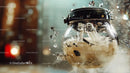 Explosive Splash of Ice Cubes in a Glass Container