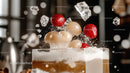 Refreshing Drink with Cherries and Ice Cubes Splashing