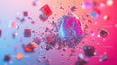 Vibrant Abstract Art with 3D Geometric Shapes