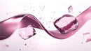 Dynamic Pink Liquid with Floating Ice Cubes