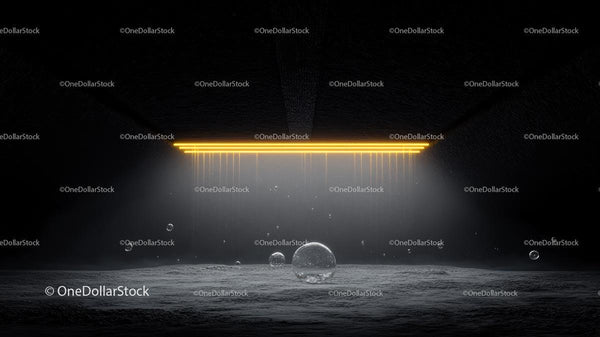 Futuristic Neon Light Over Dark Water Surface