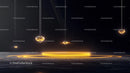 Suspended Diamonds with Glowing Golden Circle