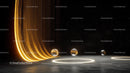 Futuristic Light Trails with Glowing Spheres