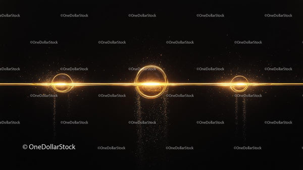 Glowing Gold Spheres on Futuristic Black Background