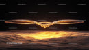Futuristic Golden Light Wave Over Textured Surface