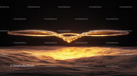Futuristic Golden Light Wave Over Textured Surface