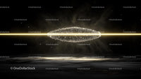 Futuristic Glowing Energy Structure with Light Beam