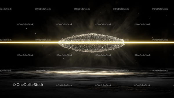 Futuristic Glowing Energy Structure with Light Beam
