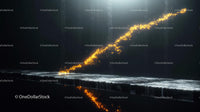 Futuristic Sparkling Energy Flow on Dark Surface
