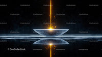 Futuristic Bowl with Glowing Energy Beam