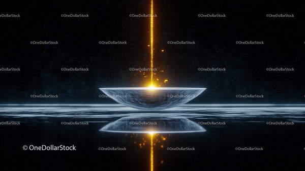 Futuristic Bowl with Glowing Energy Beam
