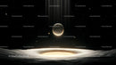 Futuristic Cosmic Landscape with Glowing Sphere and Stars