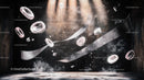 Ethereal Scene with Floating Spheres and Light Beams
