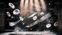 Ethereal Scene with Floating Spheres and Light Beams