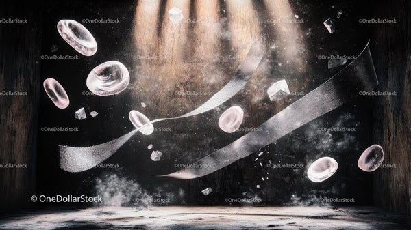 Ethereal Scene with Floating Spheres and Light Beams