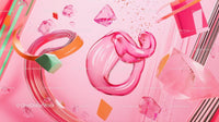 Vibrant Abstract 3D Design with Pink Geometric Shapes