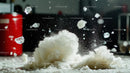 Exploding Powder and Ice Shards in Dynamic Motion