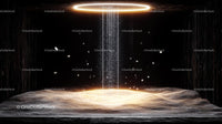 Mystical Glowing Beam in a Dark Abstract Setting