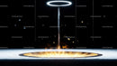 Futuristic Portal with Glowing Light Beam