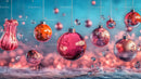 Festive Christmas Ornaments in Pink and Blue Hues