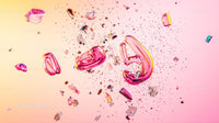 Colorful 3D Abstract Art with Shards on Pink Background